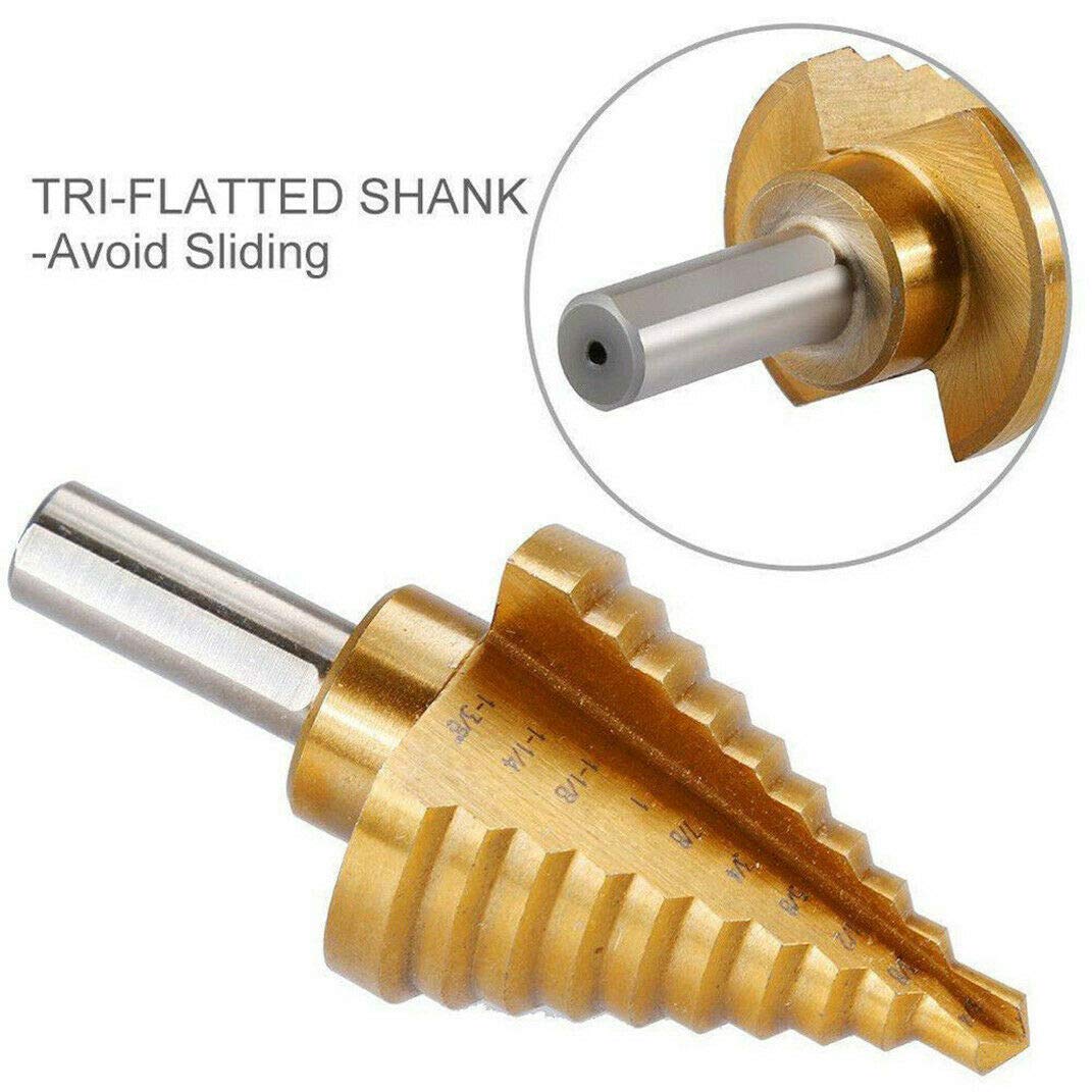 Dyrabrest Titanium Step Drill Bit HSS High Speed Steel 1/4\