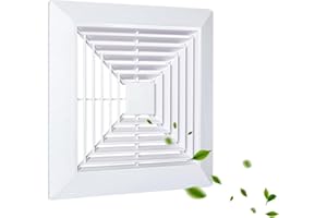 Flowild 9x9 Bathroom Exhaust Fan Cover with Springs, Replacement Grille for Square Ceiling or Wall-Mounted Exhaust Fans, Bathroom Fan Cover, Air Diverter, and Ceiling Air Diffuser (White)