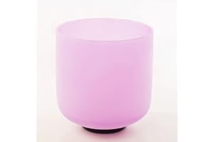 Leize Quartz Crystal Singing Bowl 432hz B Note Crown Chakra Violet 6" with Suede Striker