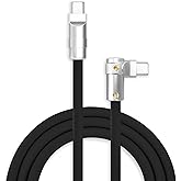 chubbycable FlexElbow 90 Degree 240W Fast Charging Cable Right Angle USB C Cable Silicone Charging Cord Compatible with iPhone 17-15 Series iPad, Black, Type-C to Type-C, 3.3FT