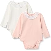 Amazon Essentials x Sofia Grainge Baby Girls' Long Sleeve Ruffle Collar Bodysuit