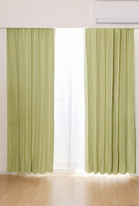 Amazon Co Jp アイリスプラザ 遮光 カーテン 遮光1級 防音 断熱 保温 2枚組 形状記憶加工 洗える 洗濯機対応 幅100cm 丈150cm グリーン ホーム キッチン