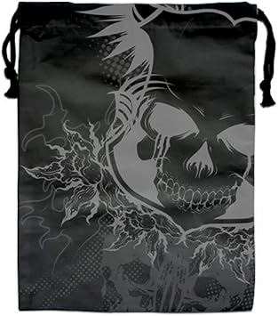 skull drawstring bag