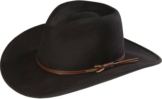 Chapeau Cowboy Stetson Bozeman Noir 100% Laine - Taille L - Neuf écrasable