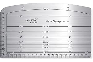 KEARING Aviation Aluminium Hot Hem Gauge, Hot Iron Ruler Hot Press for Sewing Pattern Alterations, Belt and Waistbands