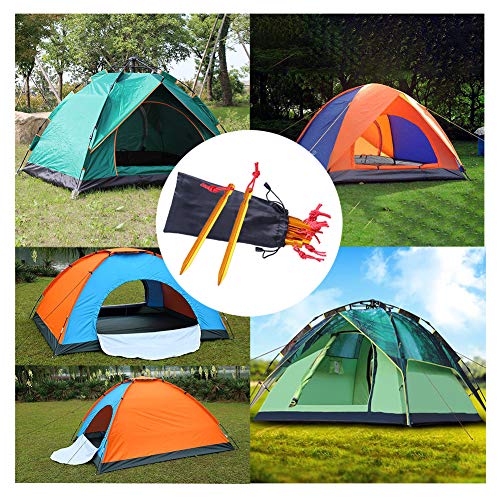 Lvgowyd 12Pcs 7075 Aluminum Tent Stakes with Reflective Rope - Nail Lightweight Tent Pegs for Camping Trip, Hiking and Gardening - Thumbnail 5