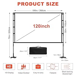 Upgrade Projector Screen Heavy-Duty Stand 120 inch