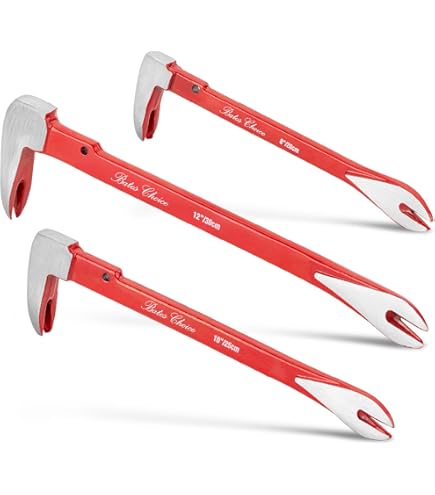 2-Pack Flat Pry Bar Set 7.5"/15" Crowbar With Nail Puller,Utility Heavy Duty Cla