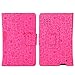 KuRoKo Slim Classic Flip PU Leather Folio Case for RCA Voyager II 7 / RCA Voyager 7 (2016, 2017) / RCA 7 Voyager Pro Tablet (Cute Hot Pink)
