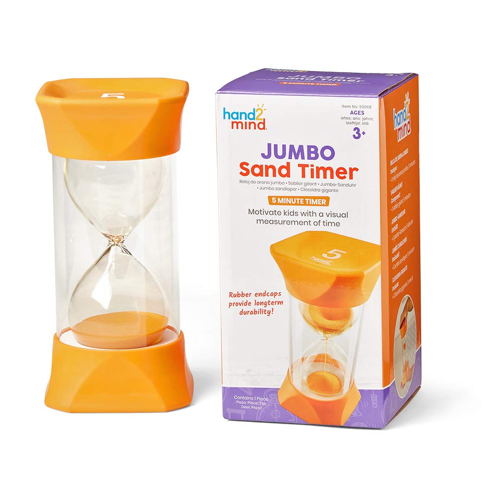 Learning Resources 93068 Jumbo Sand Timer (5-Minute), Orange