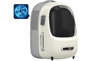 PETKIT Cat Backpack Carrier with Inbuilt Fan & Light, Airline-Approved Pet Backpack Bubble for Kitty Small Dog, Detachable Dog Backpack with Padded Strap for Travel, Hiking, Walking & Outdoor