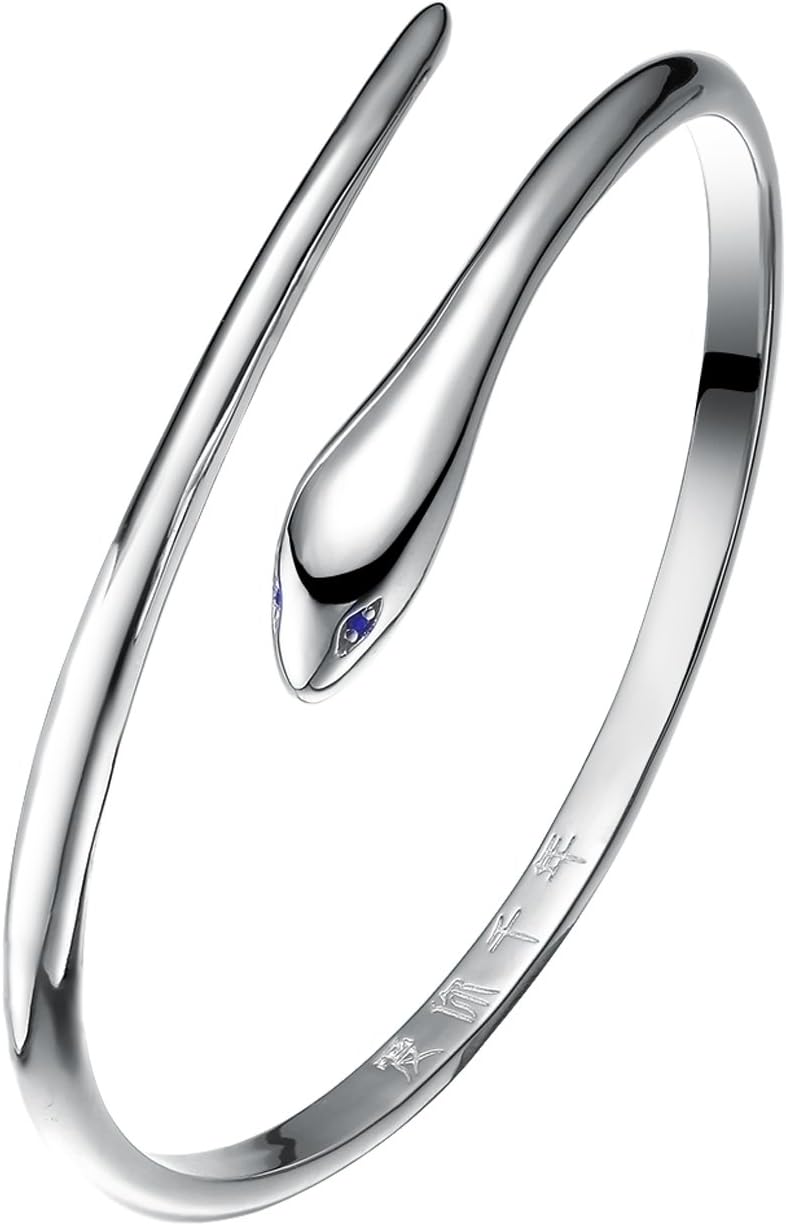 JewbooJewboo 925 Sterling Silver Snake Bangle Bracelet Woman Original Design Jewelry Gift 20G