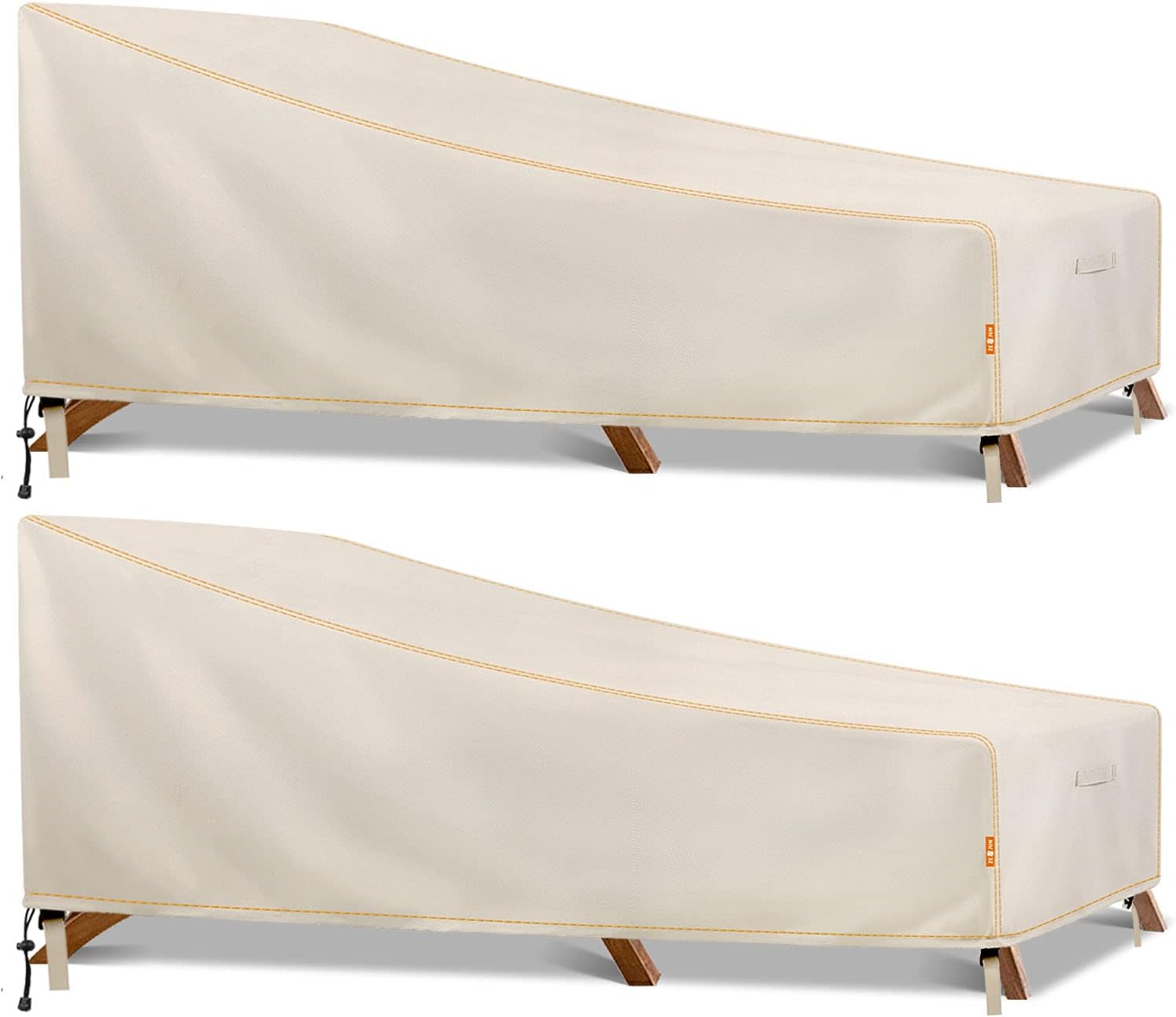 ZEJUN Patio Chaise Lounge Cover Waterproof, 2 Pack 84 inch Heavy Duty Outdoor Lounge Chair Covers, 600D Durable Patio Furniture Cover for Beach Pool Chair , Anti-UV & Windproof, 84" L x 32" W x 32" H: Kitchen & Dining