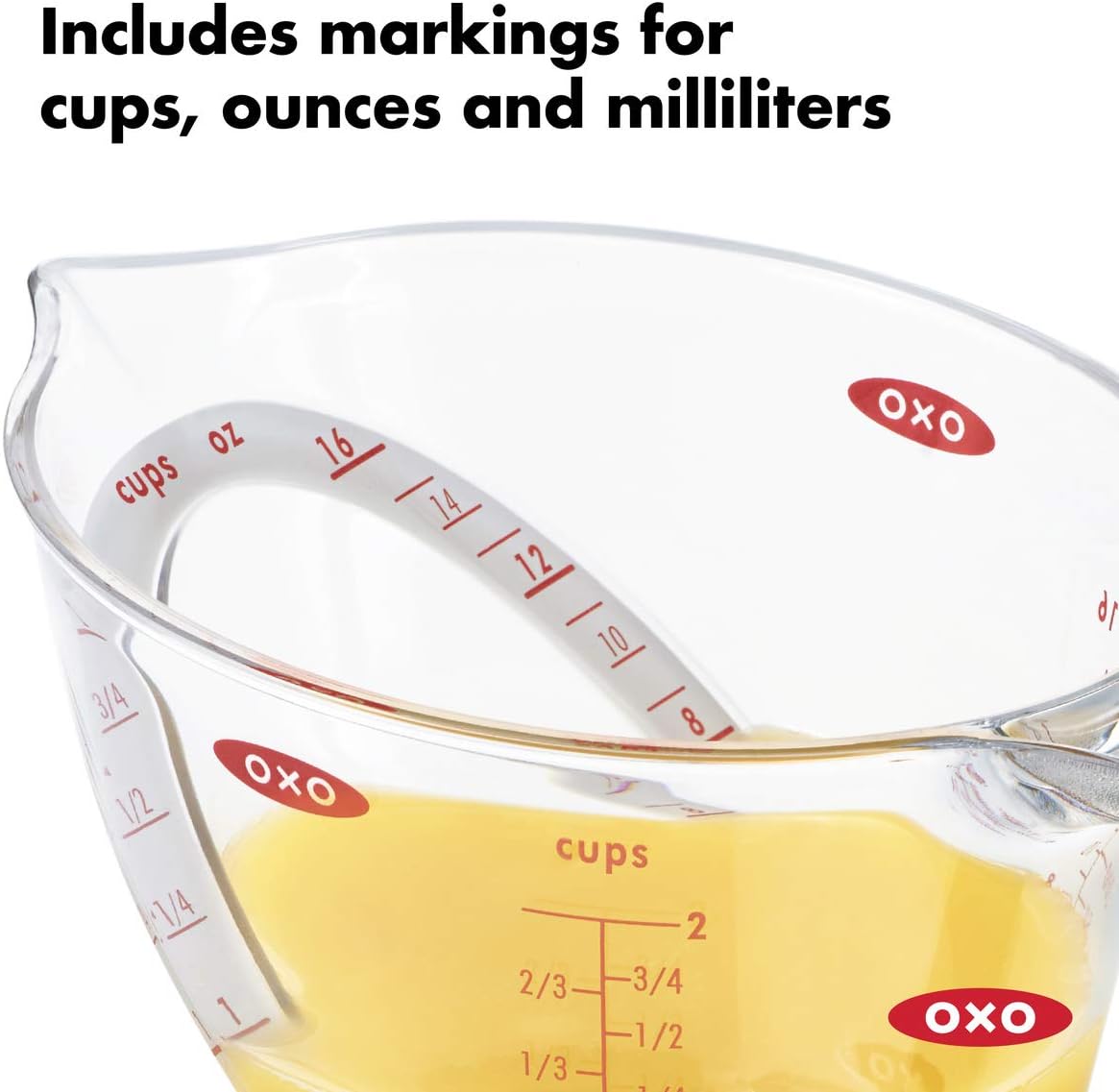 OXO Good Grips 2-Cup Angled Measuring Cup, Clear, 2 Cup: Home & Kitchen