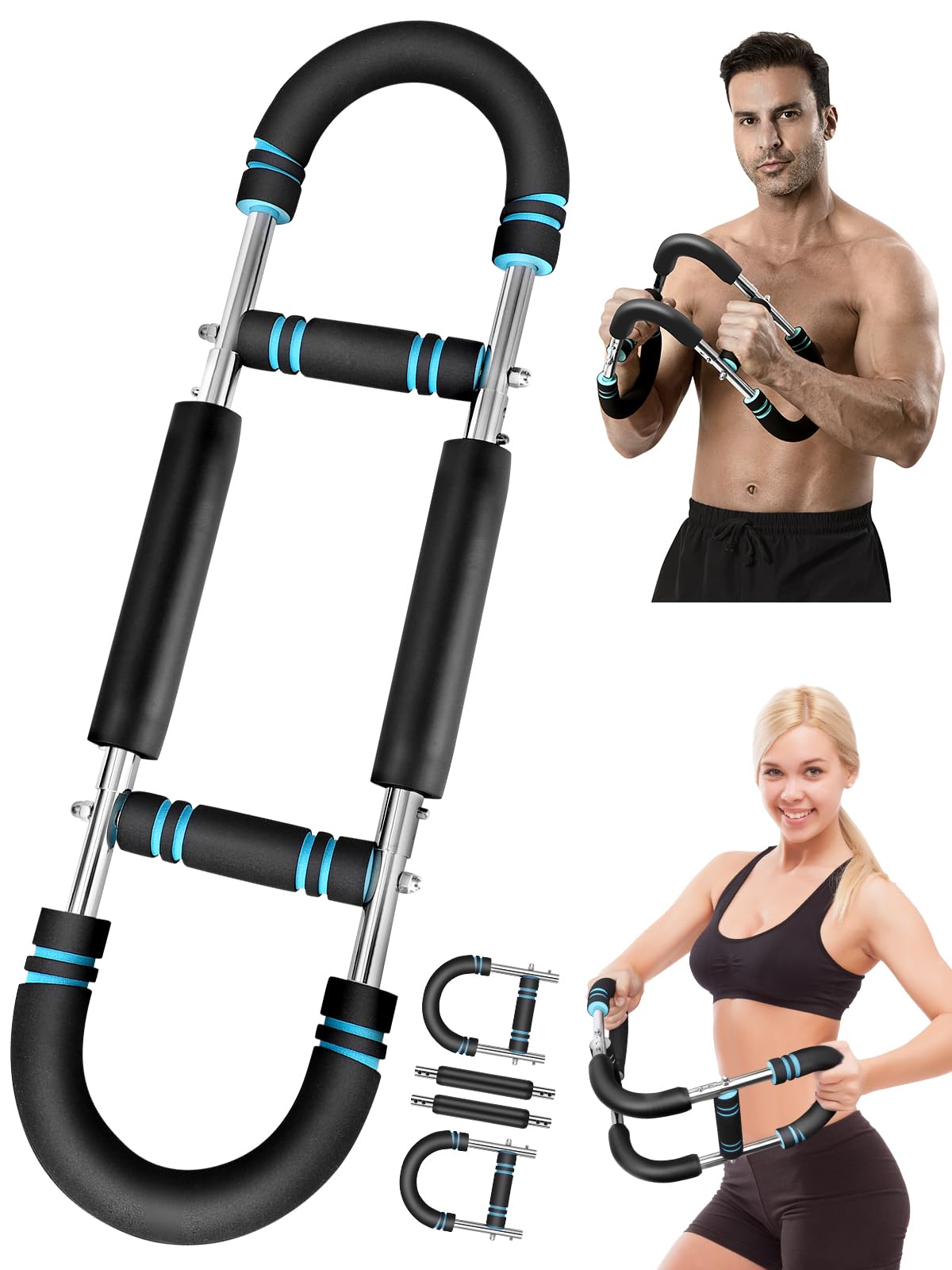Photo 1 of Twister Arm Trainer Chest Workout - 45-100lb Adjustable Chest Workout Equipment, Arm Trainer for Men, Portable Power Twister Bar, Detachable Design, Fitness Anywhere, Full Body Muscle Trainer
