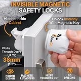 BeeGo 6 Pack Magnetic Child Safety Locks with Key – No Drill, 3M Tape view 4