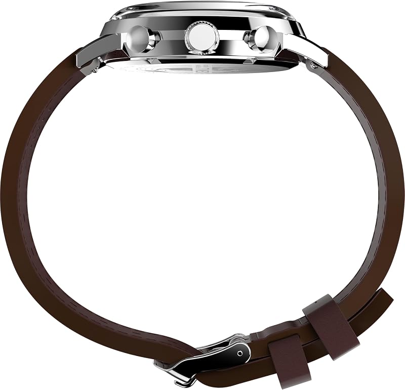 Marlin Chronograph - relógio masculino de 40mm, correia de libertação rápida em pele castanha, mostrador azul, caixa em aço inoxidável TW2W10200