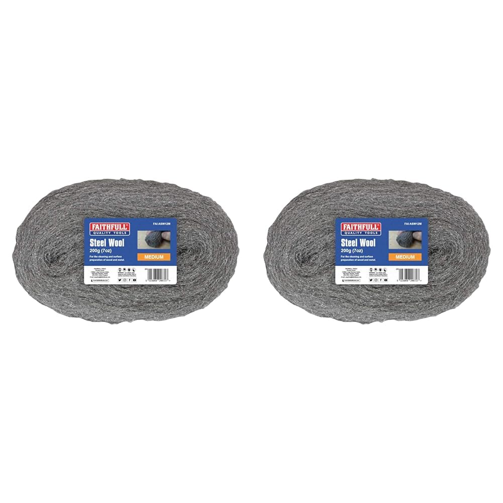 Faithfull ASW12M Medium Wool Pack,200 g (Pack of 2)