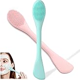 2 PCS Facial Cleansing Brush,2 in 1 Silicone Face Mask Brush for Exfoliating,Massaging,Remove Blackheads,Deep Pore Cleansing,DIY Mask