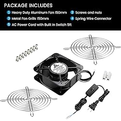 GDSTIME AXIAL Fan 15050, 110V 120V AC 150mm x 150mm
