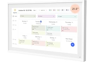 DASFIWO 21.5 Inch Digital Calendar Planner & Smart Chore Chart, Full HD Interactive Touchscreen Display for Family Schedules - Include Desk Stand and Wall Mountable