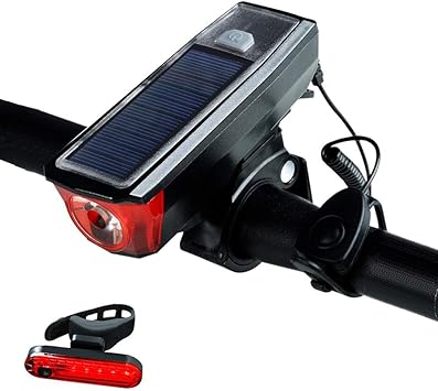 Amazon Misha 自転車ライト 自転車ランプ 自転車のベル 電子ホーン 自転車ソーラーライト Usb充電 ソーラー充電 自転車ledライト 高輝度 Led懐中電灯 Misha ヘッドライト
