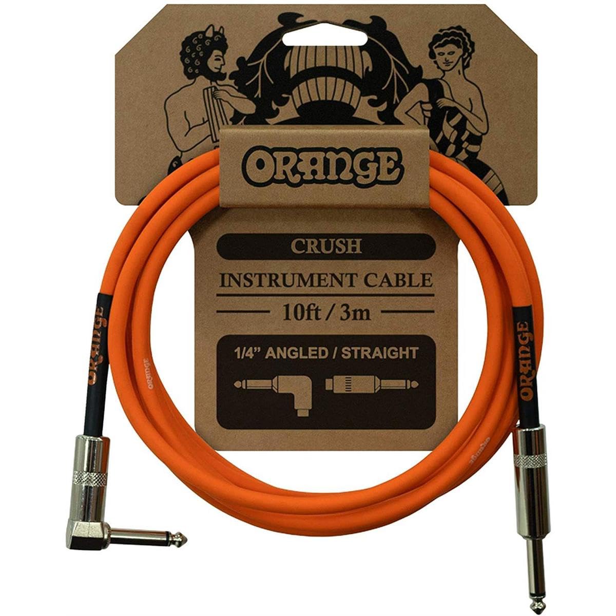 ORANGE CRUSH Instrument Cable 10ft 3m 1/4" Angled Straight CA035 ギターケーブル商品画像