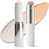 Color Changing Foundation, Dual-Ended Concealer Foundation Stick Cover Acne Blemishes, Medium Coverage Natural Hydrating Finish, Buildable Cream Face Makeup Stick with Brush for Mature Skin, 01 Fair