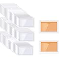 Owl Focus 60pcs Self-Adhesive Label Holder,Waterproof Clear Adhesive Label Pockets,2.3x3.7" Transparent Card Holder for Cabinet,Storage Bin,Supermarket,Bookself,Mailbox,Business Card,Drawers