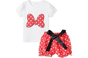 Mud Kingdom Girls Outfits Cute Cartoon Polka Dots Summer Holiday Clothes Sets