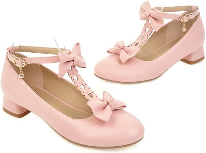 Amazon Ramemo パンプス ロリータ風 レディース コスプレ靴 ロリィタ 姫系 甘ロリ ゆめかわいい お嬢様 太ヒール 蝶結び T ストラップ ホワイト フック 3cmヒール 疲れない 滑り止め 軽い 透気性 ハロウイン 撮影 日常 パーティー Ramemo パンプス