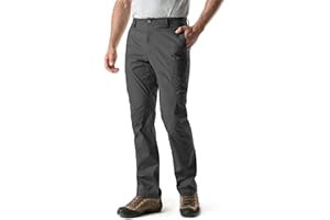 CQR Men's Cool Dry Tactical Pants, Water Resistant Outdoor Pants, Lightweight Stretch Cargo/Straight Work Hiking Pants