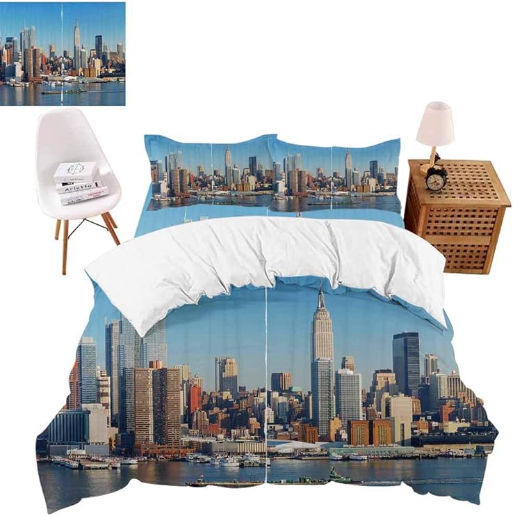 Amazon Com Vroselv Home Bedding 3d Urban City Skyline Print 4