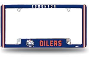 Rico Industries NHL Edmonton Oilers Classic 12" x 6" Chrome All Over Automotive License Plate Frame for Car/Truck/SUV