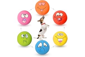 HOLYSTEED Latex Dog Squeaky Toys Rubber Soft Dog Toys Chewing Squeaky Toy Fetch Play Balls Toy for Puppy Small Medium Pets Do