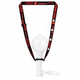 Light Stick Holder Strap with Silicone Ring, Adjustable Concert Lanyard | Soft woven strap, adjustable buckle, flexible silicone holder, metal eyelets, for concerts, fan meets, and festivals