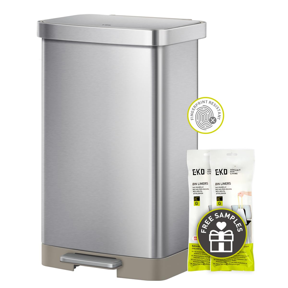 Mua Hudson Matte Stainless 75 Liter/20 Gallon Step Trash Can with Rear ...