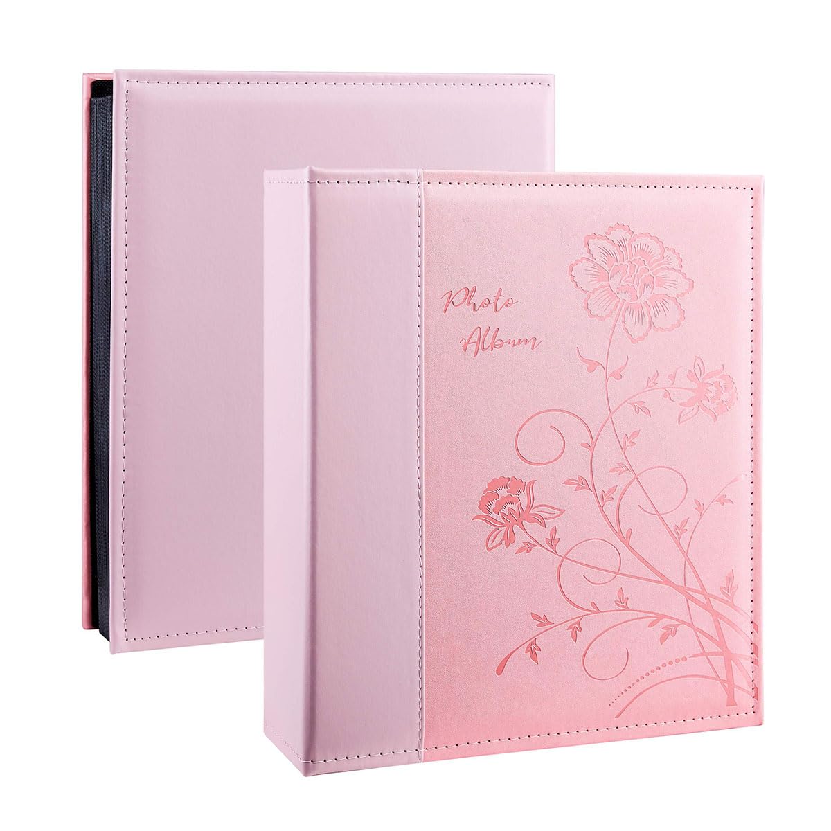 Miaikoe Photo Album 6x4 400 Photos Slip in, Extra Large Capacity Leather Cover Wedding Family Picture Albums Holds 400 Vertical 10x15cm Landscape Photos(Pink)