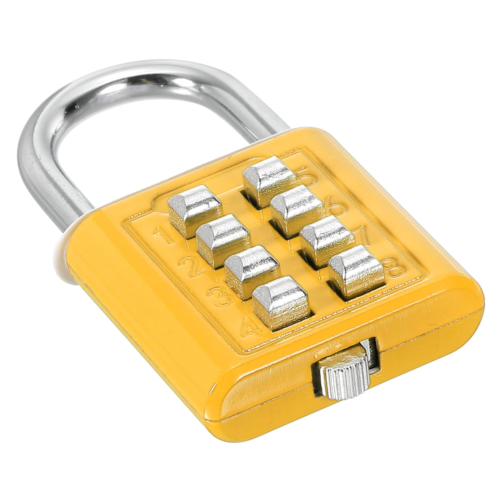 PATIKIL 8 Digit Button Combination Padlock, 4 Position Locking Mechanism Push Button Security Digital Lock for Gym Sports Locker Cabinet Toolbox, Yellow