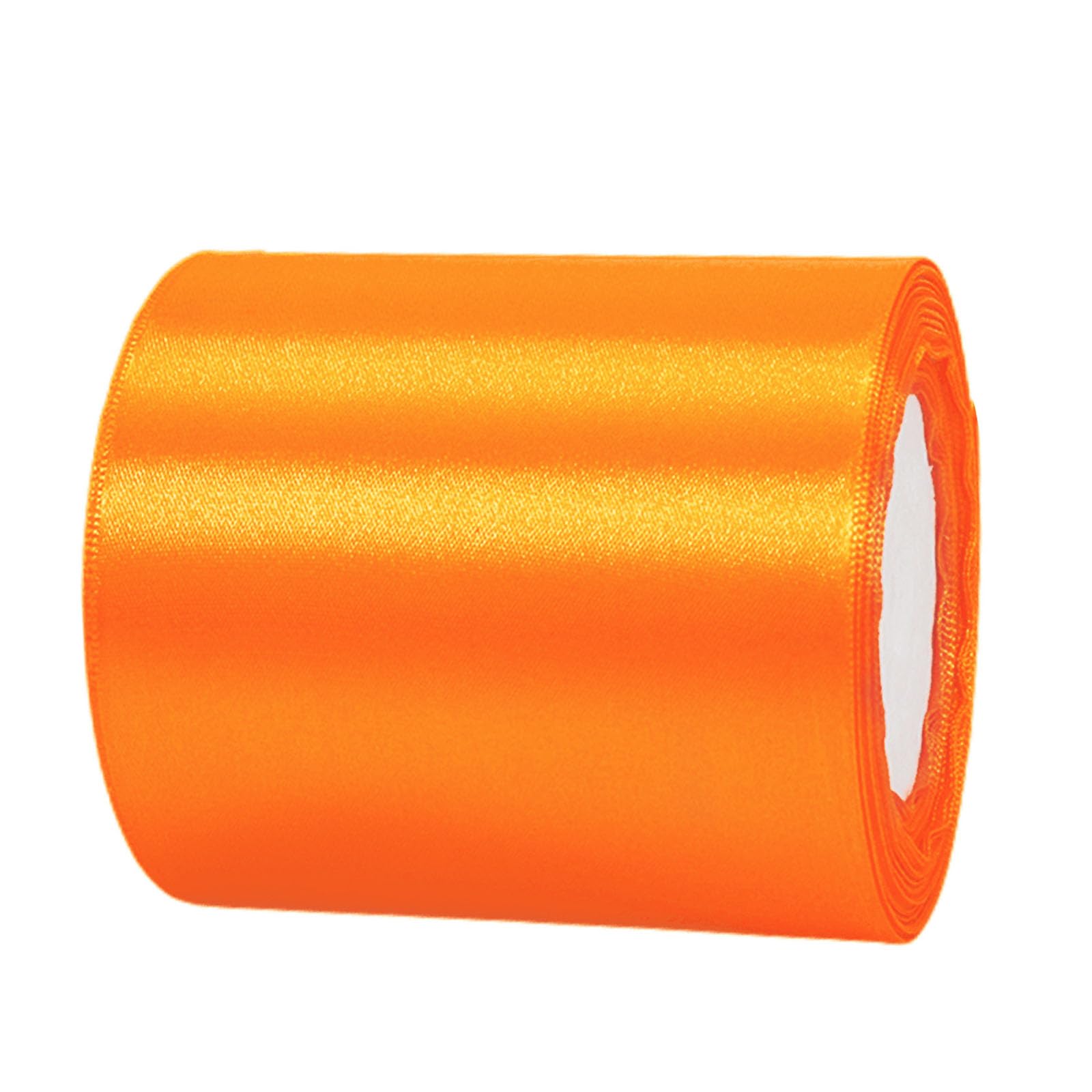 100mm Wide Thick Orange Ribbon for Gift Wrapping,22m 4Inch Large Fabric Satin Ribbon Orange Bow for Gift Wrapping,Ribbons for Crafting,Hair,Bouquets,Wedding Car,Presents,Cake,Christmas Decorations