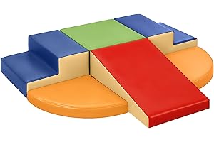 TODIBY 6-Piece Soft PU Leather Toddlers Climbing Toys, Baby Foam Climbing Blocks for Toddlers, Foam Play Gym Climber Structures for Toddler 3, Indoor Climb and Crawl Activity Play Set