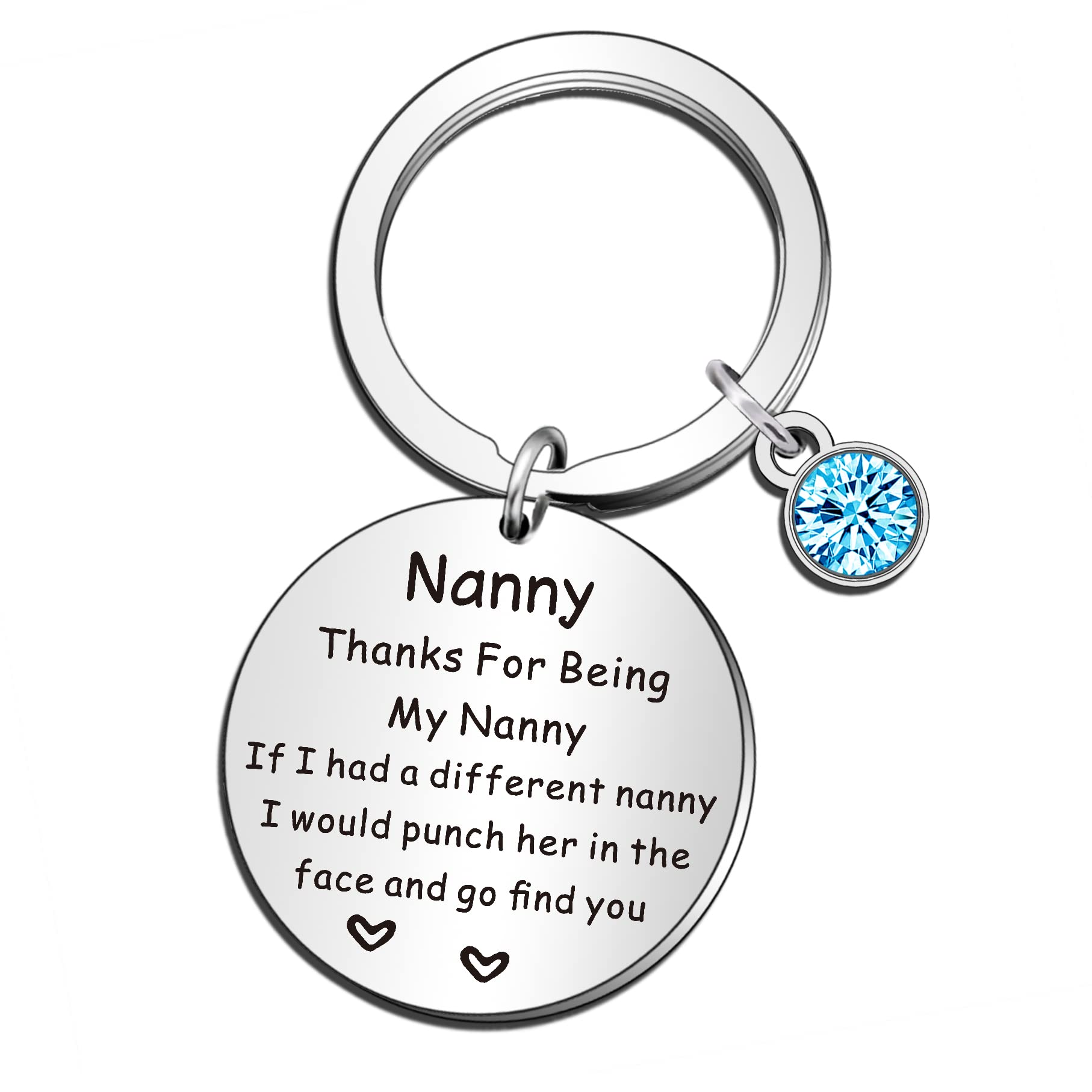 QMVMV Nanny Gifts Nanny Birthday Christmas Mothers Day Gift Keyring Personalized Present Keychain for Woman