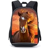 CAIWEI school backpack for boys, 17 Inch Horse School Bag Rucksack Backpack