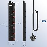 DEWENWILS 6 Way Extension Lead with Individual Switches 5M Surge Protected view 7