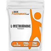 BulkSupplements.com L-Methionine Powder - Amino Acids Nutritional Supplements, Choline Supplements, Antioxidants Supplement - Gluten Free, 1g per Serving, 250g (8.8 oz) (Pack of 1)