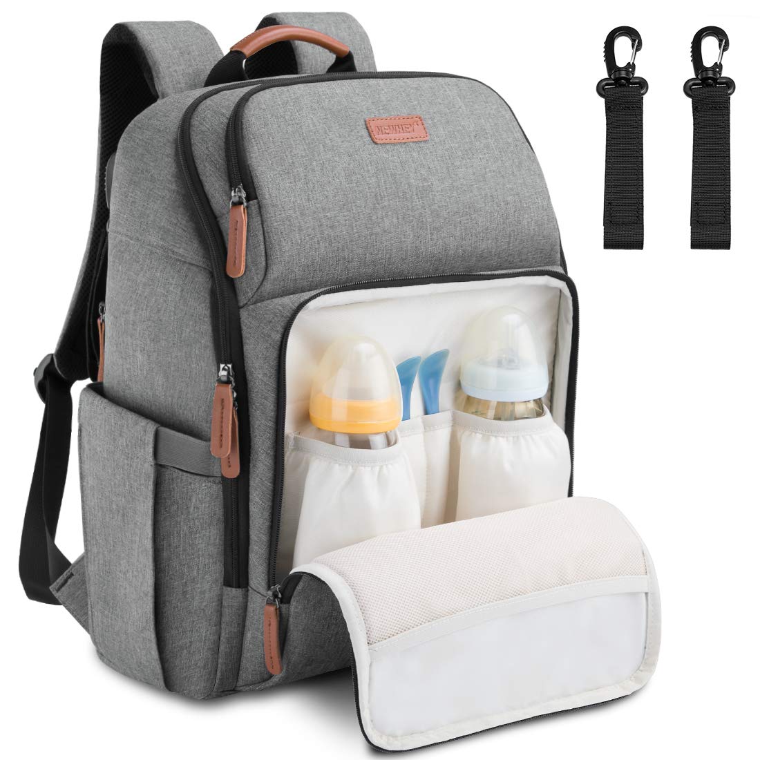 Baby Changing Bag Diaper Nappy Rucksack Backpack Multi-Function Water Resistant Travel for Mom and Dad Grey