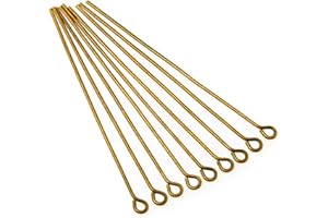 AGCFABS 100pcs Eye Head Pins 20 25 30 35 40 45 50 mm Eye Pins Findings for DIY Crafts Necklaces Bracelets Earrings Jewelry Making Jewelry Accessories Supplies (Ancient Bronze, 60mm(2.36inch)*100pcs)