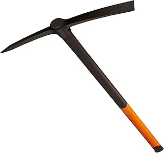 Fiskars geschmiedete Kreuzhacke, Länge: 90 cm, Gewicht: 2,95 kg, Geschmiedeter Stahl-Kopf/Glasfaserverstärkter Kunststoff-Griff, Schwarz/Orange, 200, 1001733