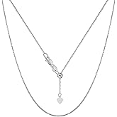Savlano 925 Sterling Silver Solid 0.8mm Box Adjustable Bolo 14-24 Inch Chain Necklace For Women - Made in Italy Comes With a Gift Box