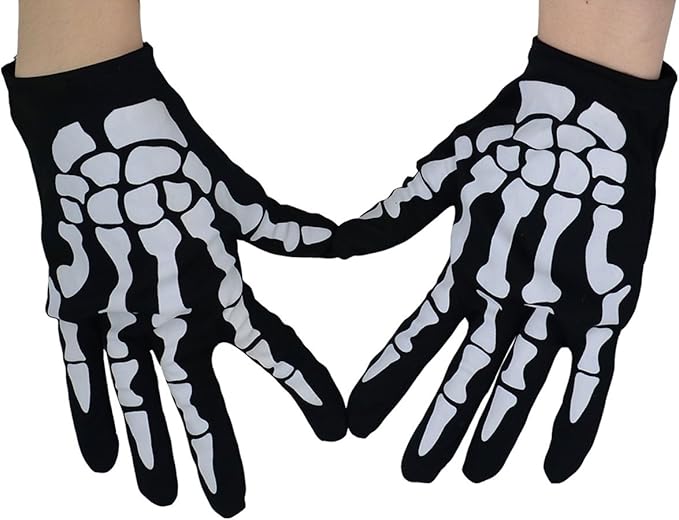 SYAYA Unisex Skeleton Gloves, Cool Skull Craw Full Finger Gloves